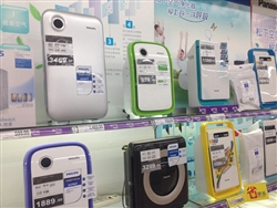 空気清浄機の売り場が増えた上海のショッピングセンター