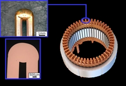 レーザー溶接機による加工サンプル（古河電気工業とNITTOKUのニュースリリースより）