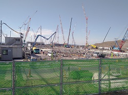 熊本で建設が進むTSMCの新工場（22年10月撮影）